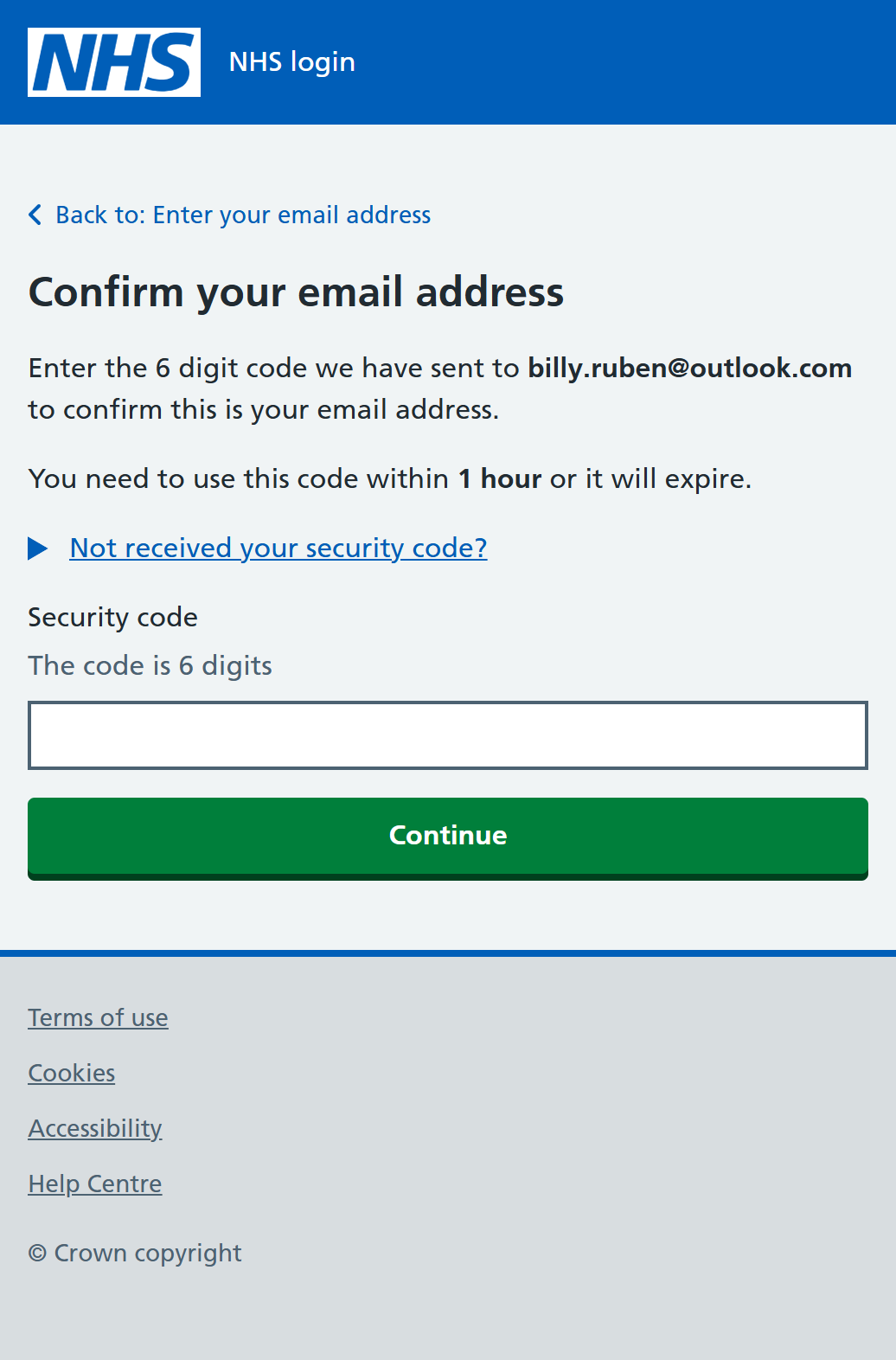 Account Security Code