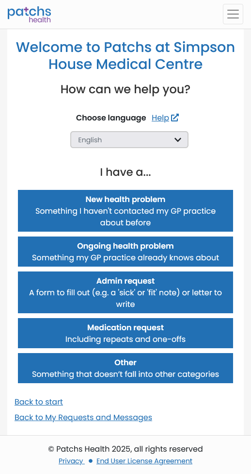 PATCHs New Request Types List